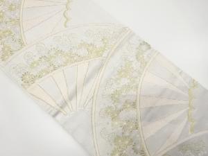 アンティーク　片輪車に菊尽くし模様織り出し袋帯（着用可）